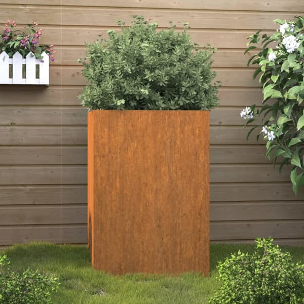 Kukkalaatikko 42x38x75 cm Corten teräs - Kukkaruukku - Kukkalaatikko - Home & Living