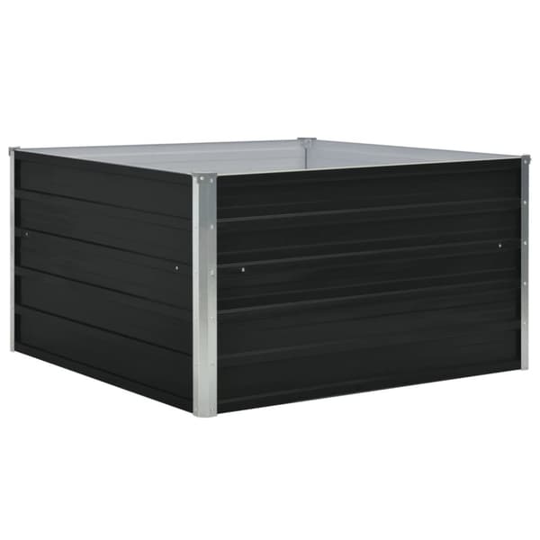 Korotettu puutarhalaatikko 100x100x45 cm galvanoitu teräs - Korotettu Puutarhalaatikko - Korotetut Puutarhalaatikot - Home & Living