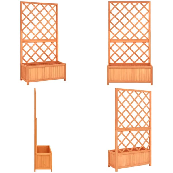Plantekasse med espalier 70x30x135 cm massivt fyrretræ brun - Plantekasse - Plantekasser - Home & Living