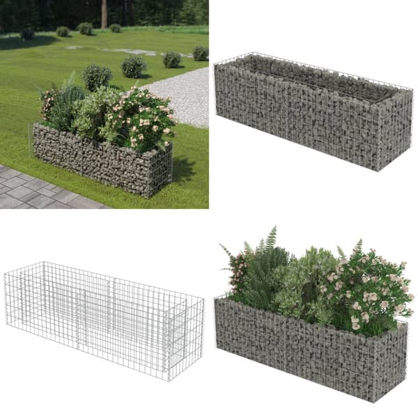 Gabion-højbed 180x50x50 cm galvaniseret stål - Gabion-højbed - Gabion-højbede - Home & Living