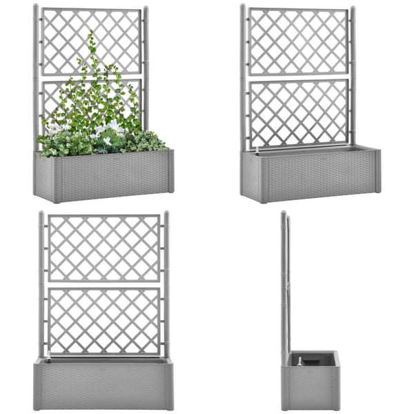 Højbed med espalier og automatisk vandingssystem grå - Højbed - Højbede - Home & Living