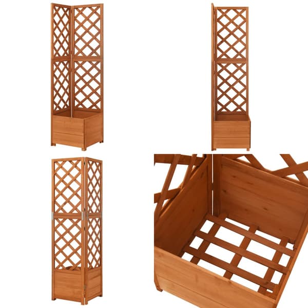 Espalier med plantekasse til hjørne 40x40x150 cm fyrretræ - Plantekasse - Plantekasser - Home & Living