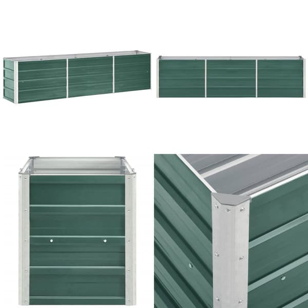 Forhøjet plantekasse 240x40x45 cm galvaniseret stål grøn - Plantekasse - Plantekasser - Home & Living