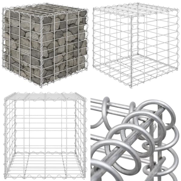 Gabion-plantekasse 40x40x40 cm kubeformet stål - Gabionplantekasse - Gabionplantekasser - Home & Living