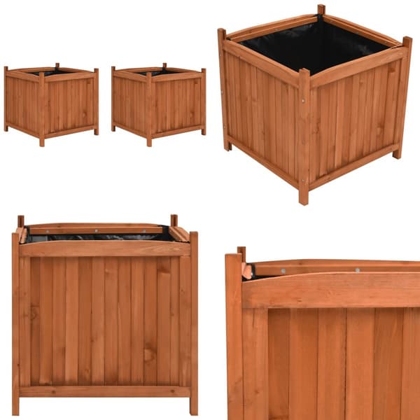 Højbede 2 stk. 50x50x50 cm massivt fyrretræ - Højbed - Højbede - Home & Living