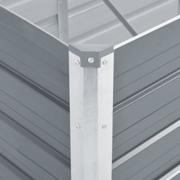 Forhøjet plantekasse 320x80x77 cm galvaniseret stål grå - Plantekasse - Plantekasser - Home & Living