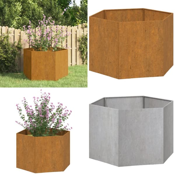 Odlingslåda rostfärgad 60x60x45 cm rosttrögt stål - Odlingslåda - Blomlåda - Home & Living