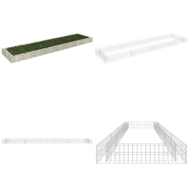 Planteringsgabion upphöjd galvaniserat stål 400x100x20 cm - Gabion - Gabioner - Home & Living