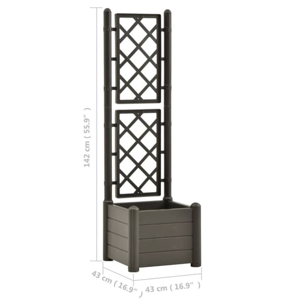 Odlingslåda med spaljé 43x43x142 cm PP antracit - Odlingslåda - Odlingslåda - Home & Living
