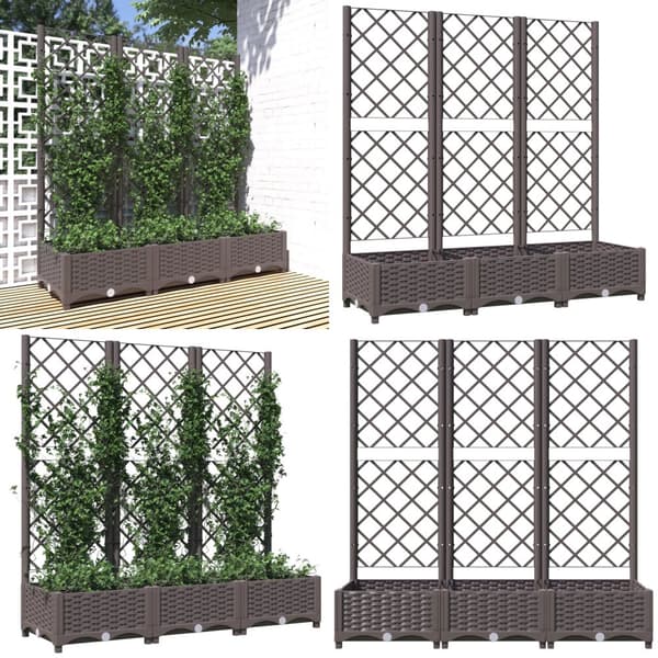 Plantekasse med espalier 120x40x121,5 cm PP brun - Plantekasse - Plantekasser - Home & Living