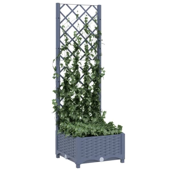 Odlingslåda med spaljé mörkgrå 40x40x121,5 cm PP - Odlingslåda - Odlingslåda - Home & Living