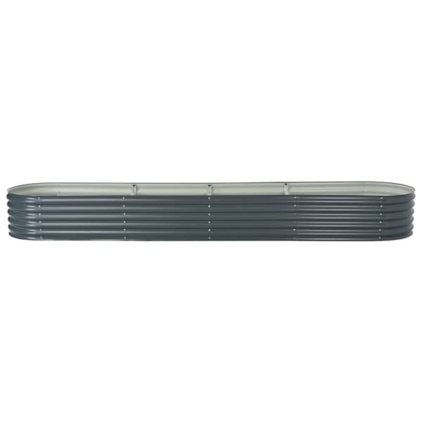 Forhøjet plantekasse 400x80x44 cm galvaniseret stål grå - Plantekasse - Plantekasser - Home & Living