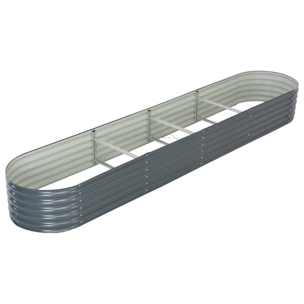Forhøjet plantekasse 400x80x44 cm galvaniseret stål grå - Plantekasse - Plantekasser - Home & Living
