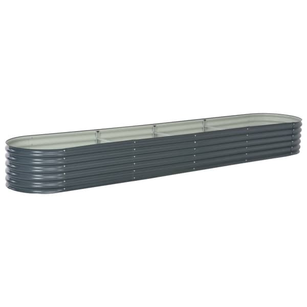 Forhøjet plantekasse 400x80x44 cm galvaniseret stål grå - Plantekasse - Plantekasser - Home & Living