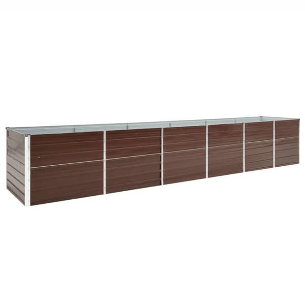 Forhøjet plantekasse 480x80x77 cm galvaniseret stål brun - Plantekasse - Plantekasser - Home & Living