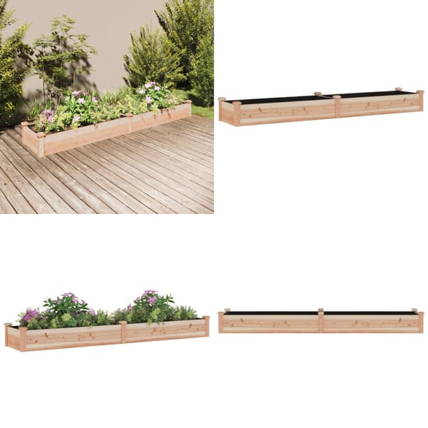 Plantekasse med foring 240x45x25 cm massivt fyrretræ - Højbed - Højbede - Home & Living