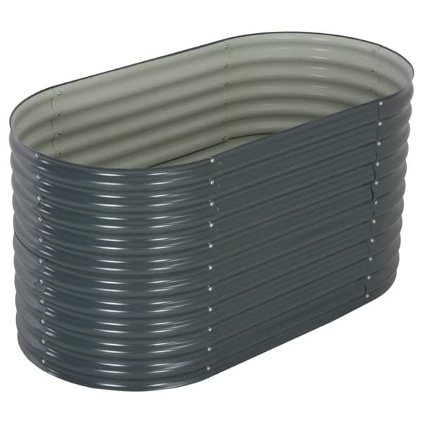 Forhøjet plantekasse 160x80x81 cm galvaniseret stål grå - Plantekasse - Plantekasser - Home & Living