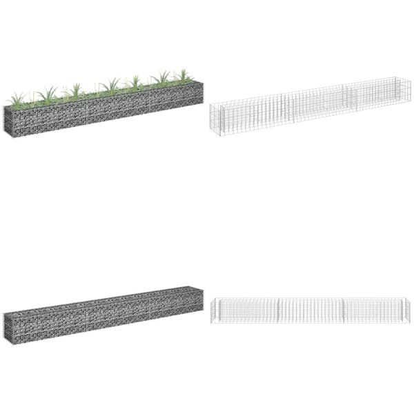 Planteringsgabion upphöjd galvaniserat stål 270x30x30 cm - Gabion - Gabioner - Home & Living