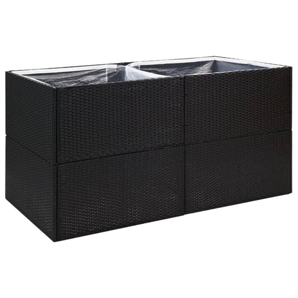 Plantekasse 157x80x80 cm polyrattan sort - Haveplantekasse - Haveplantekasser - Home & Living