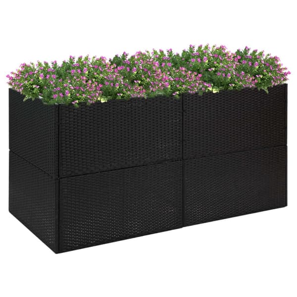 Plantekasse 157x80x80 cm polyrattan sort - Haveplantekasse - Haveplantekasser - Home & Living