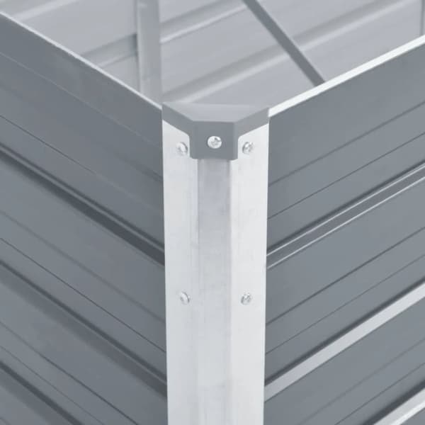 Forhøjet plantekasse 320x80x45 cm galvaniseret stål grå - Plantekasse - Plantekasser - Home & Living