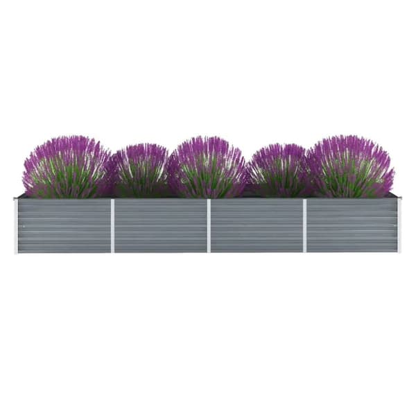 Forhøjet plantekasse 320x80x45 cm galvaniseret stål grå - Plantekasse - Plantekasser - Home & Living
