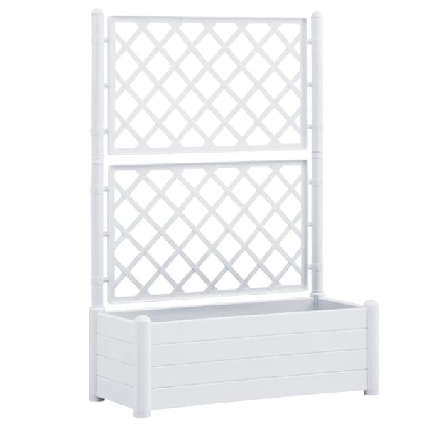 Plantekasse med espalier 100x43x142 cm PP hvid - Plantekasse - Plantekasser - Home & Living
