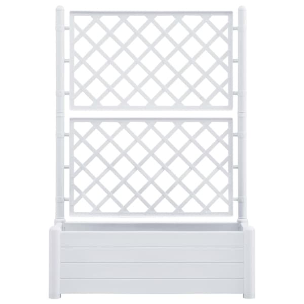 Plantekasse med espalier 100x43x142 cm PP hvid - Plantekasse - Plantekasser - Home & Living