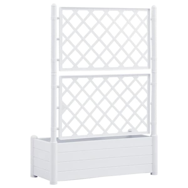 Plantekasse med espalier 100x43x142 cm PP hvid - Plantekasse - Plantekasser - Home & Living