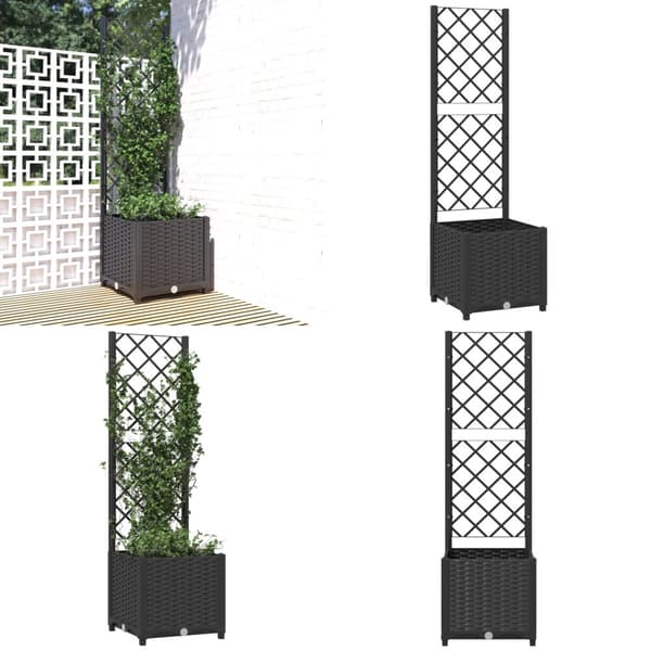 Plantekasse med espalier 40x40x136 cm PP sort - Plantekasse - Plantekasser - Home & Living