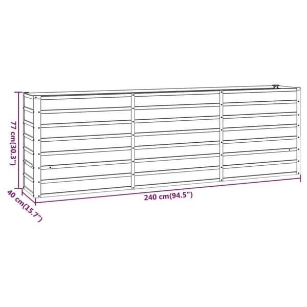 Højbed 240x40x77 cm cortenstål rustfarvet - Højbed - Højbede - Home & Living