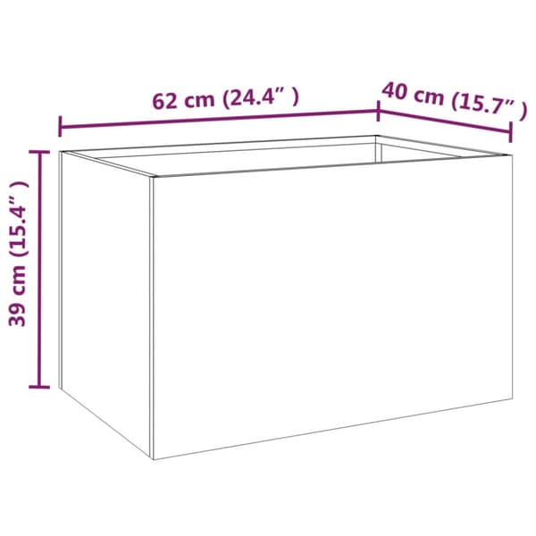 Plantekasse 62x40x39 cm cortenstål - Plantekasse - Plantekasser - Home & Living