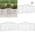 Miniatyrbillede 1 af 7: Buede gabionkurve 3 stk. 200x50x80/100 cm galvaniseret jern - Gabion-kurv - Gabion-kurve - Home & Living