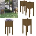 Pikkukuva 1 / 9: Puutarhan kukkalaatikot 2 kpl hunajanruskea 31x31x70 cm mänty - Kukkalaatikko - Kukkalaatikot - Home & Living