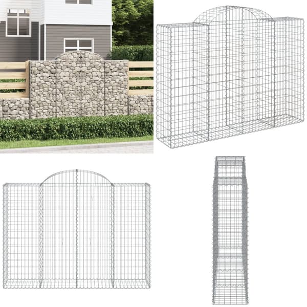 Buet gabionkurv 200x50x140/160 cm galvaniseret jern - Gabion-kurv - Gabion-kurve - Home & Living