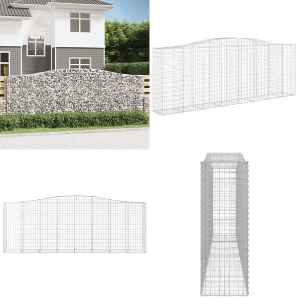 Buet gabionkurv 400x50x140/160 cm galvaniseret jern - Gabion-kurv - Gabion-kurve - Home & Living