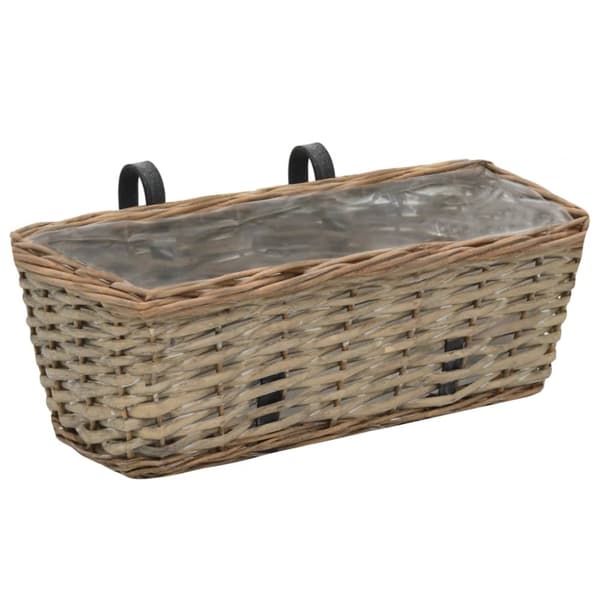 Plantekasse til balkonen 2 stk. Kurveflet med PE-foring 40 cm - Balkonplantekasse - Balkonplantekasser - Home & Living