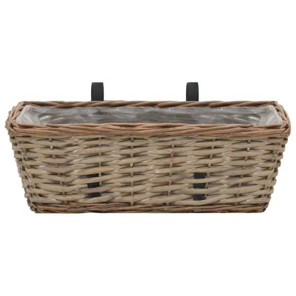 Plantekasse til balkonen 2 stk. Kurveflet med PE-foring 40 cm - Balkonplantekasse - Balkonplantekasser - Home & Living