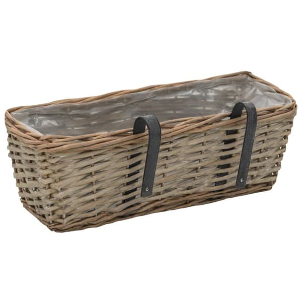 Plantekasse til balkonen 2 stk. Kurveflet med PE-foring 40 cm - Balkonplantekasse - Balkonplantekasser - Home & Living