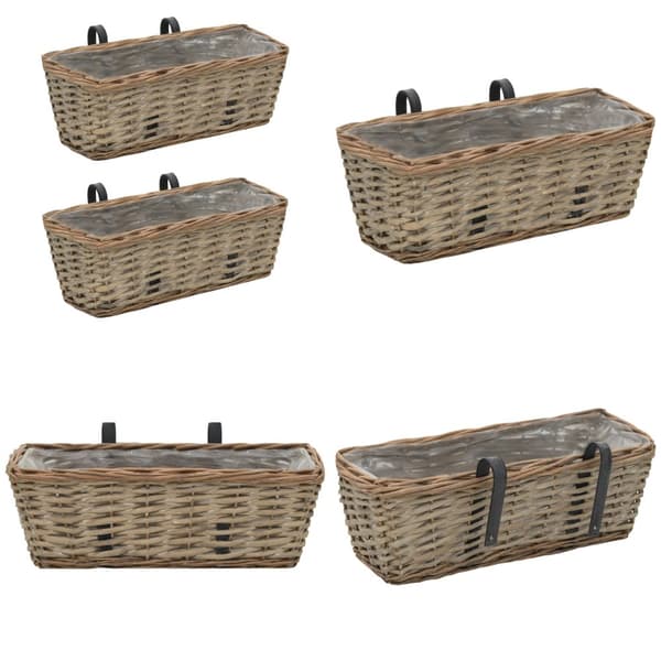 Plantekasse til balkonen 2 stk. Kurveflet med PE-foring 40 cm - Balkonplantekasse - Balkonplantekasser - Home & Living