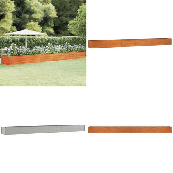 Odlingslåda rostig 600x80x45 cm rosttrögt stål - Odlingslåda Upphöjd - Odlingslådor Upphöjda - Home & Living