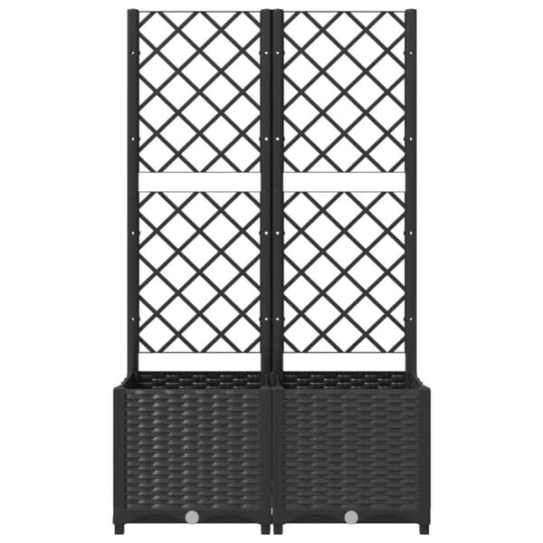 Kukkalaatikko säleiköllä musta 80x40x136 cm PP - Puutarhakukkalaatikko - Puutarhakukkalaatikot - Home & Living