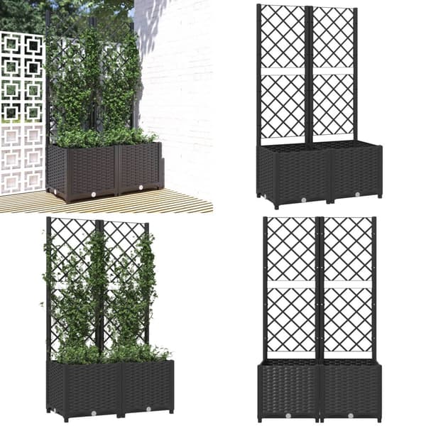 Plantekasse med espalier 80x40x136 cm PP sort - Plantekasse - Plantekasser - Home & Living