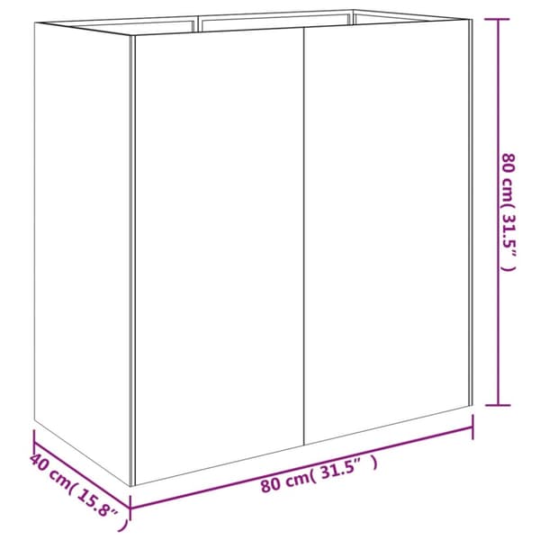 Plantekrukke 80x40x80 cm cortenstål - Plantekasse - Plantekasser - Home & Living