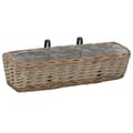 Miniatyrbillede 3 af 7: Plantekasse til balkonen 2 stk. Kurveflet med PE-foring 60 cm - Balkonplantekasse - Balkonplantekasser - Home & Living