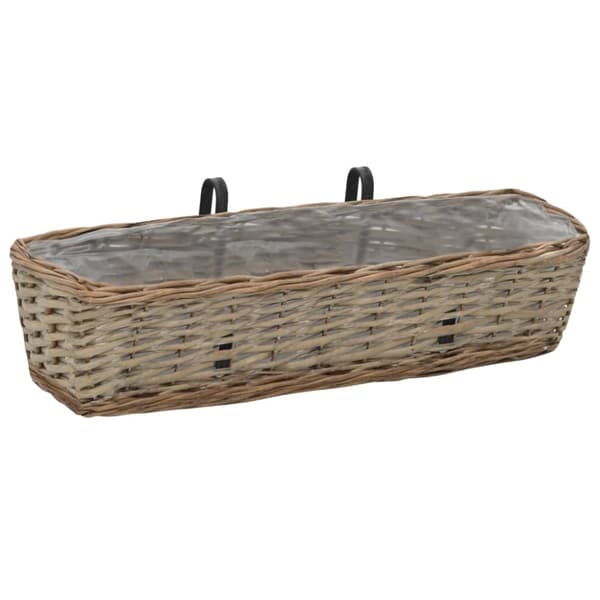 Plantekasse til balkonen 2 stk. Kurveflet med PE-foring 60 cm - Balkonplantekasse - Balkonplantekasser - Home & Living