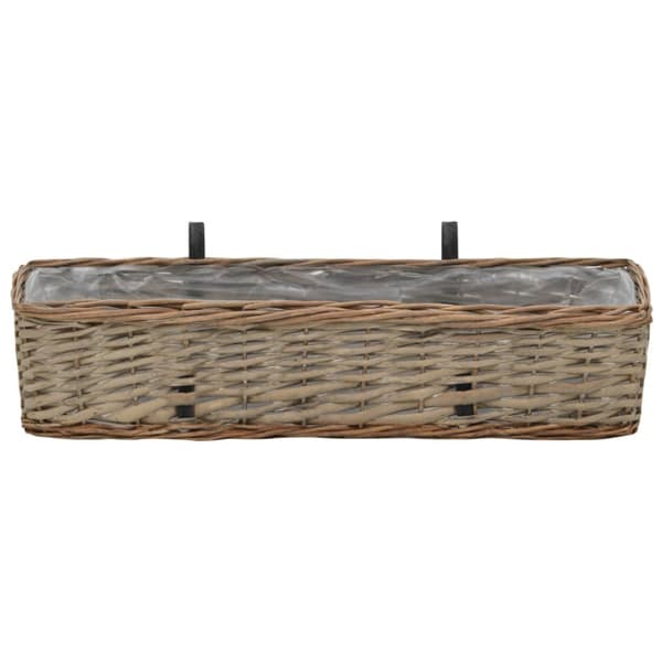 Plantekasse til balkonen 2 stk. Kurveflet med PE-foring 60 cm - Balkonplantekasse - Balkonplantekasser - Home & Living