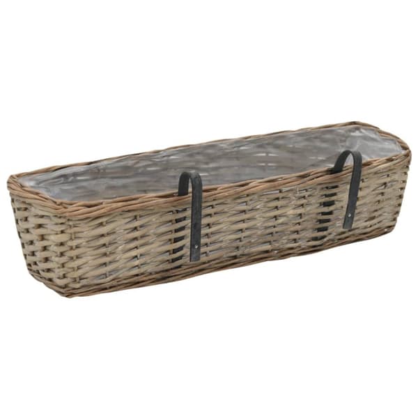 Plantekasse til balkonen 2 stk. Kurveflet med PE-foring 60 cm - Balkonplantekasse - Balkonplantekasser - Home & Living