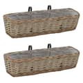 Miniatyrbillede 2 af 7: Plantekasse til balkonen 2 stk. Kurveflet med PE-foring 60 cm - Balkonplantekasse - Balkonplantekasser - Home & Living