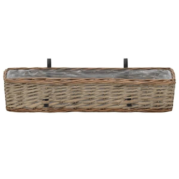Plantekasse til balkonen 2 stk. Kurveflet med PE-foring 80 cm - Balkonplantekasse - Balkonplantekasser - Home & Living